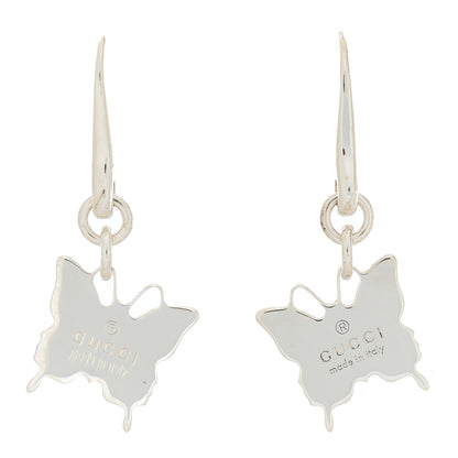 Gucci Sterling Silver Trademark Butterfly Drop Earrings 1 of 4