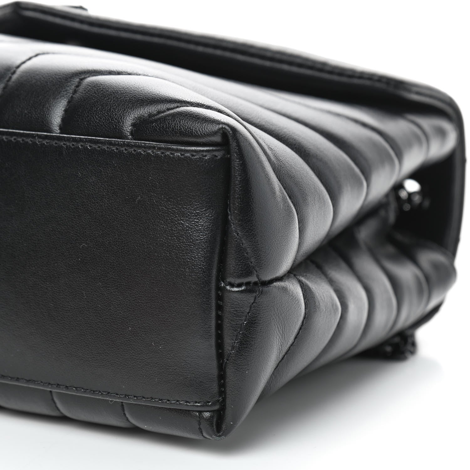 Saint Laurent Calfskin Y Quilted Monogram Small Loulou Chain Satchel Black 7 of 10