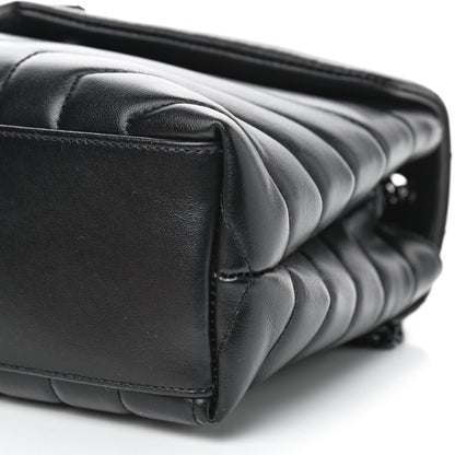 Saint Laurent Calfskin Y Quilted Monogram Small Loulou Chain Satchel Black 7 of 10