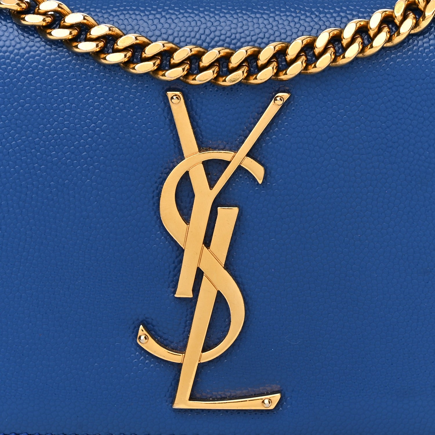Saint Laurent Grain De Poudre Small Classic Monogram Kate Satchel Royal Blue 8 of 16