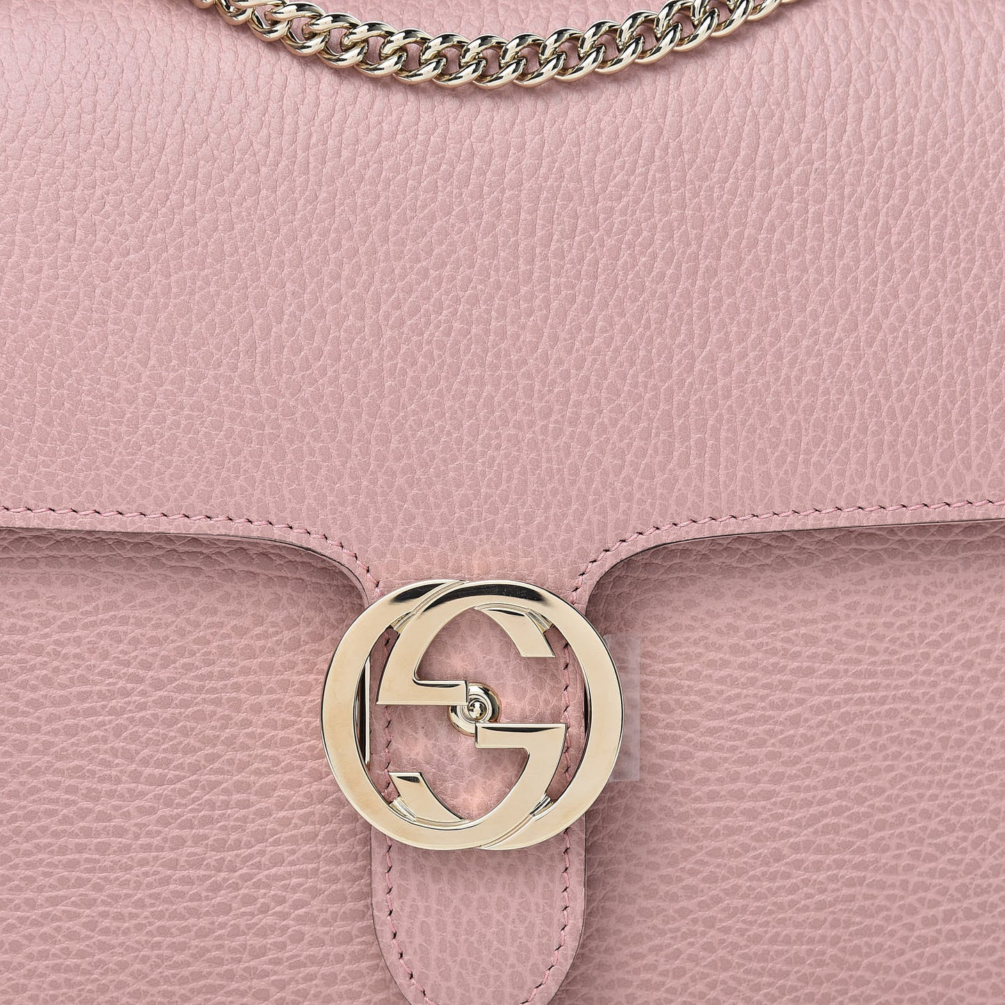 Dollar Calfskin Interlocking G Shoulder Bag Soft Pink