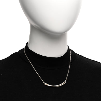 David Yurman Sterling Silver Diamond Crossover Bar Necklace 2 of 4