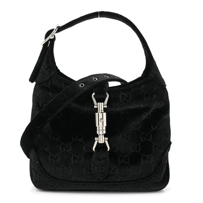 Gucci Velvet GG Monogram Small Jackie 1961 Hobo Black 1 of 10