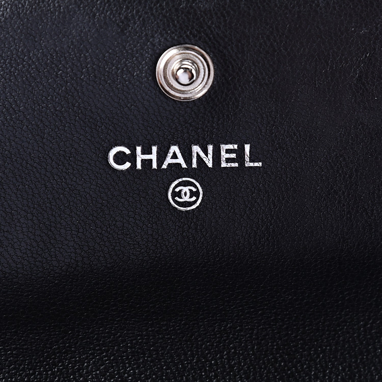 Chanel Lambskin Embossed Camellia Large Gusset Flap Wallet Black 6 of 14