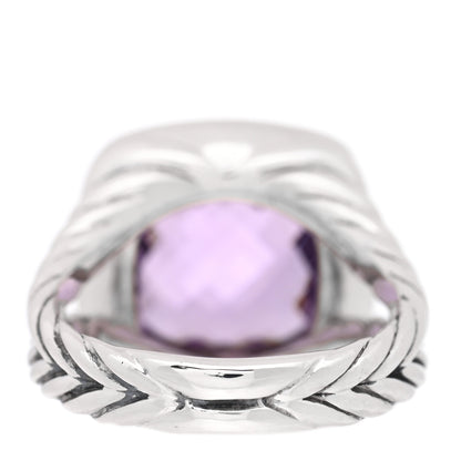 David Yurman Sterling Silver Diamond Amethyst 11mm Albion Ring 48 4.5 3 of 4