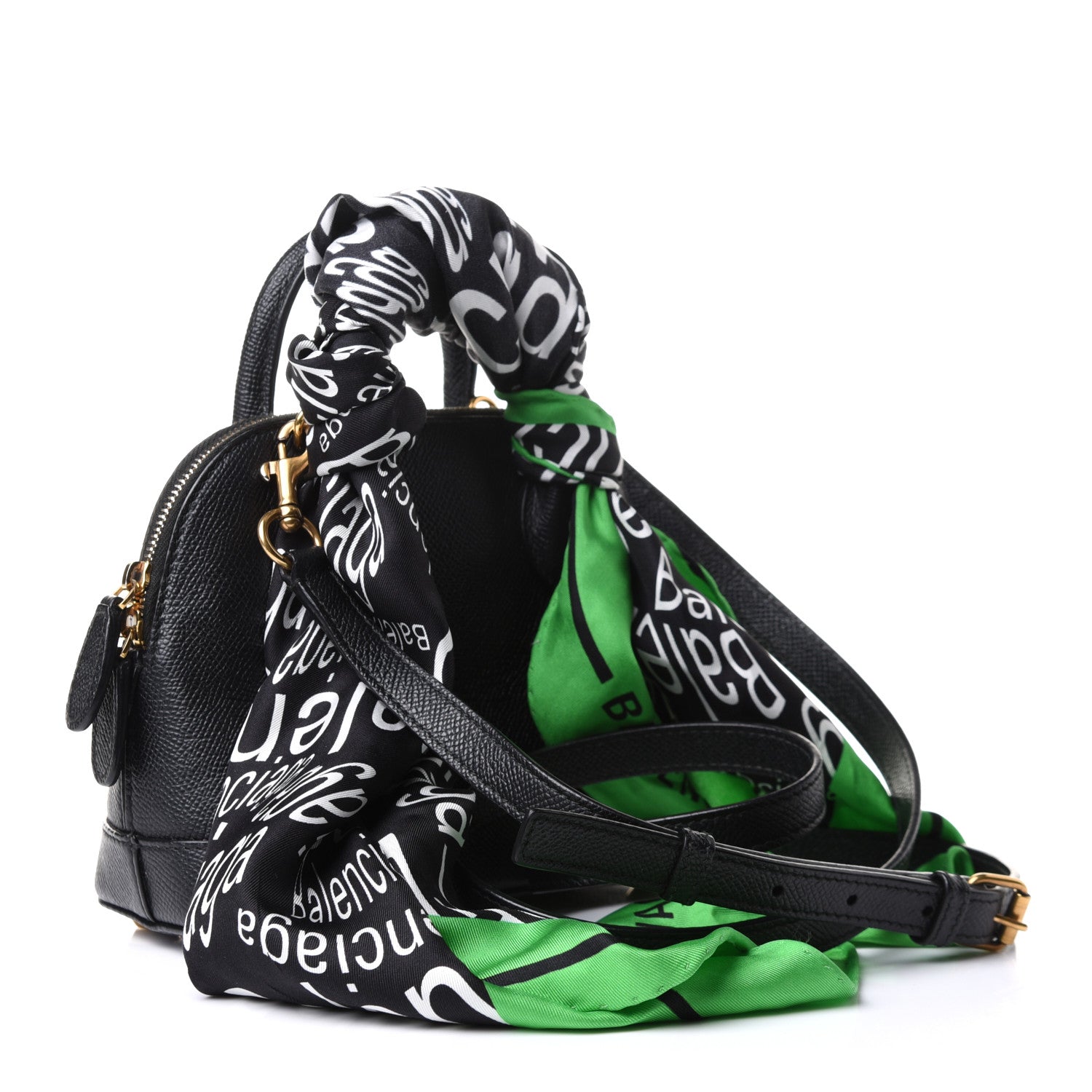 Balenciaga Grained Calfskin XXS Ville Top Handle Bag Scarf Black 3 of 13