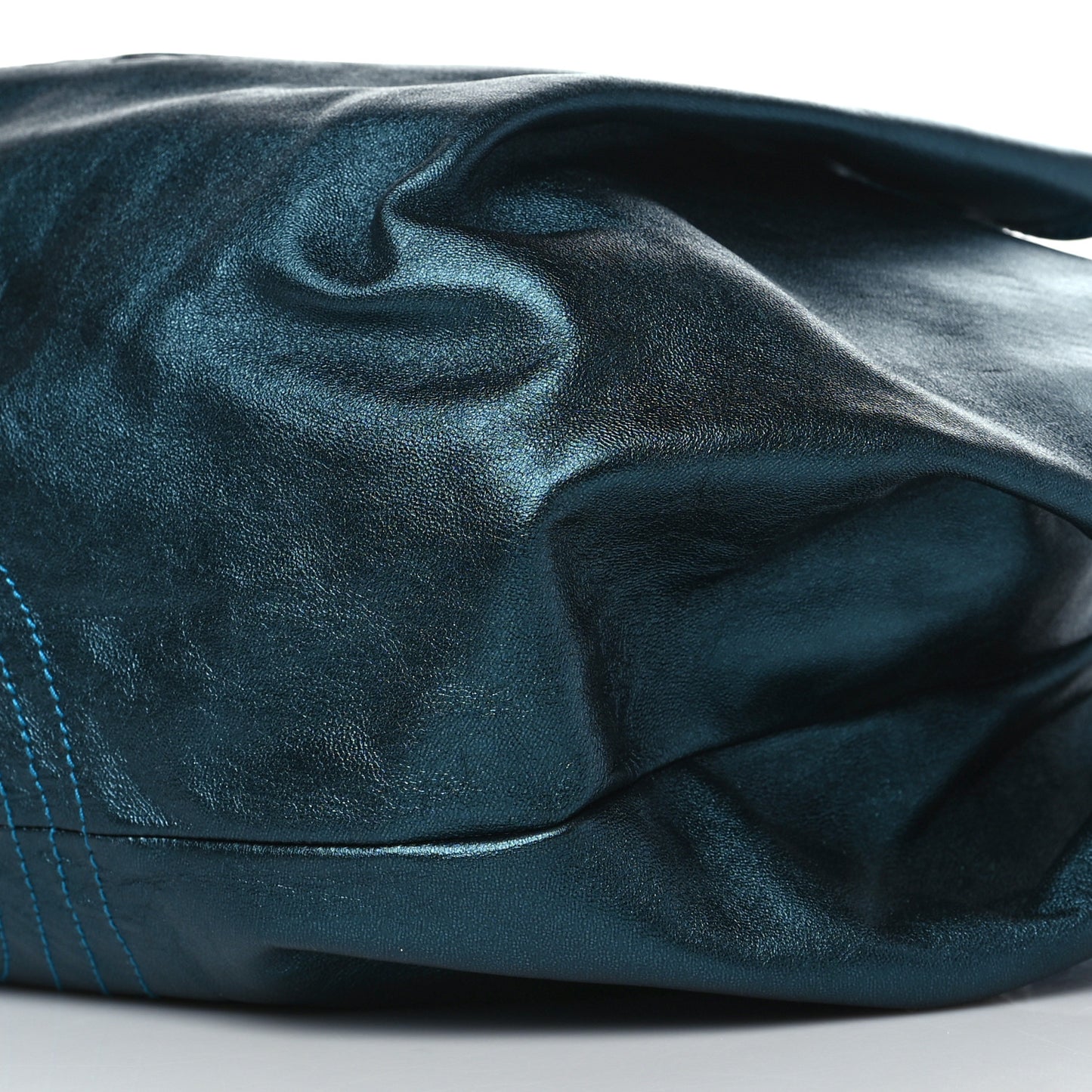 Metallic Nappa Aire Shoulder Bag Blue