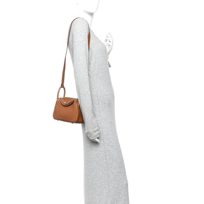 Hermes Taurillon Clemence Mini Lindy 20 Gold 2 of 10