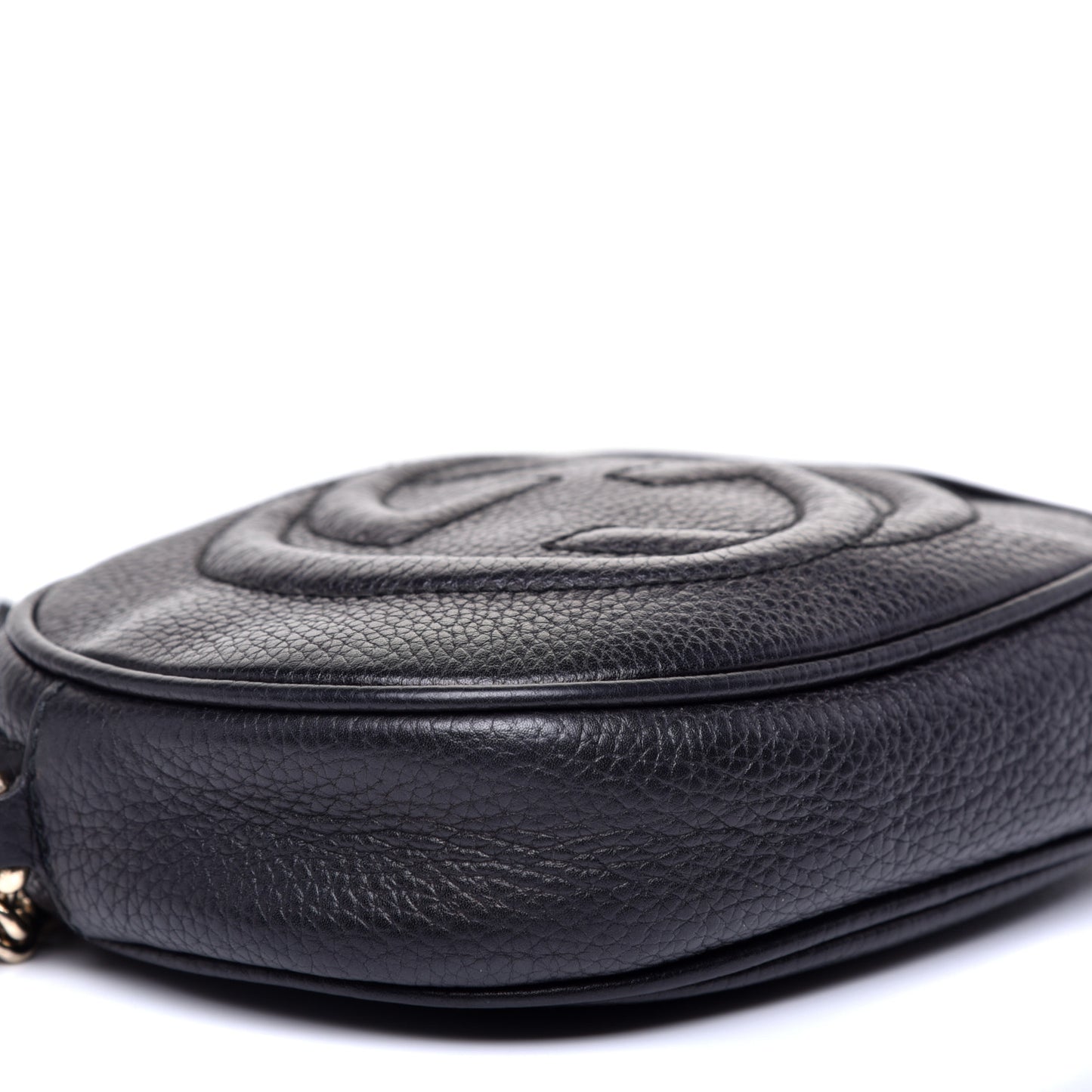 Pebbled Calfskin Mini Soho Chain Bag Black