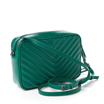 Saint Laurent Calfskin Matelasse Monogram Lou Camera Bag Green 3 of 10