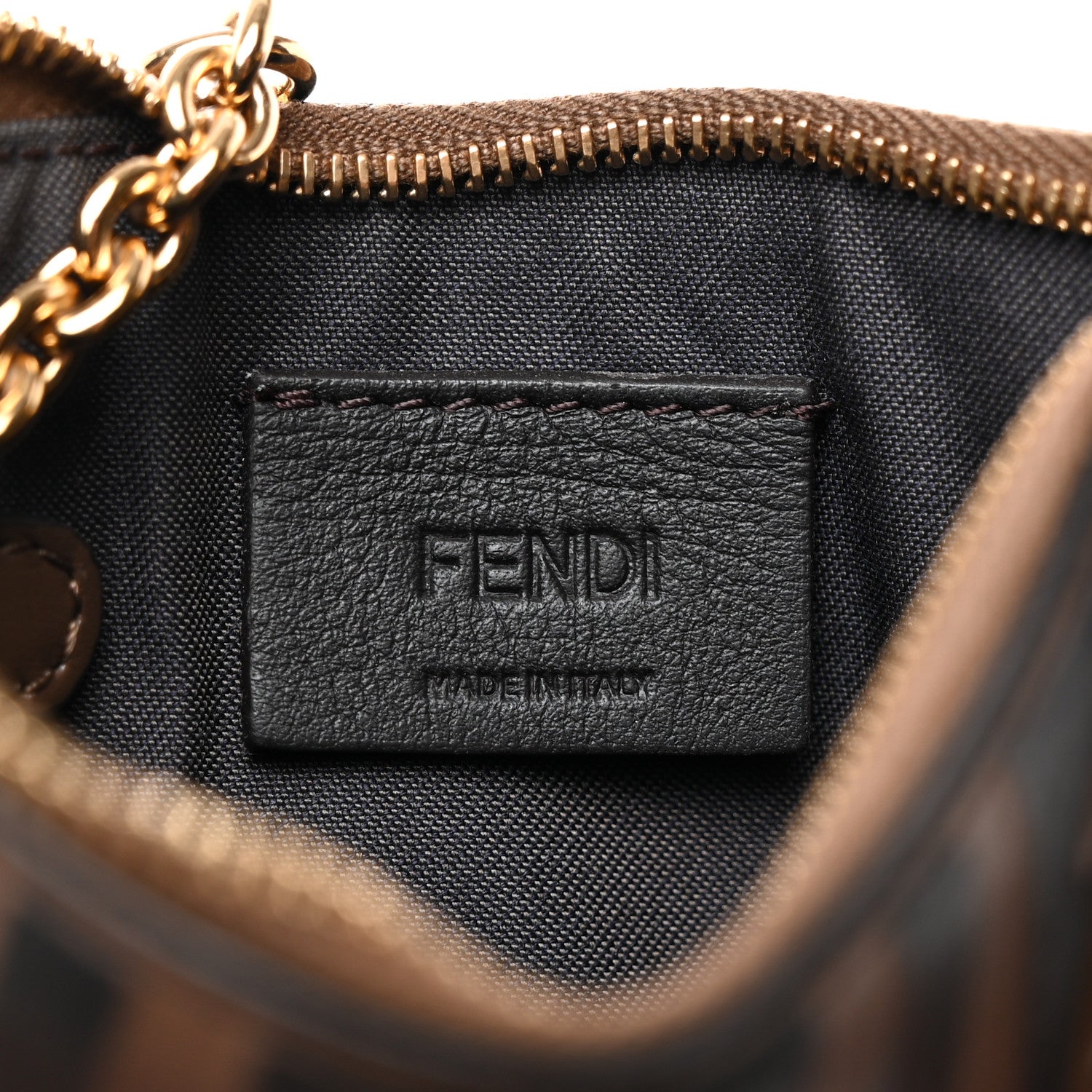 Fendi Vitello Soft F is Fendi Bi-Color FF 1974 Embossed Key Case Pouch Maya Black 6 of 7