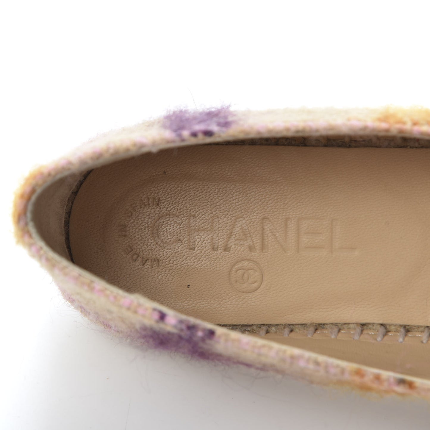 Tweed CC Espadrilles 37 Pink Multicolor