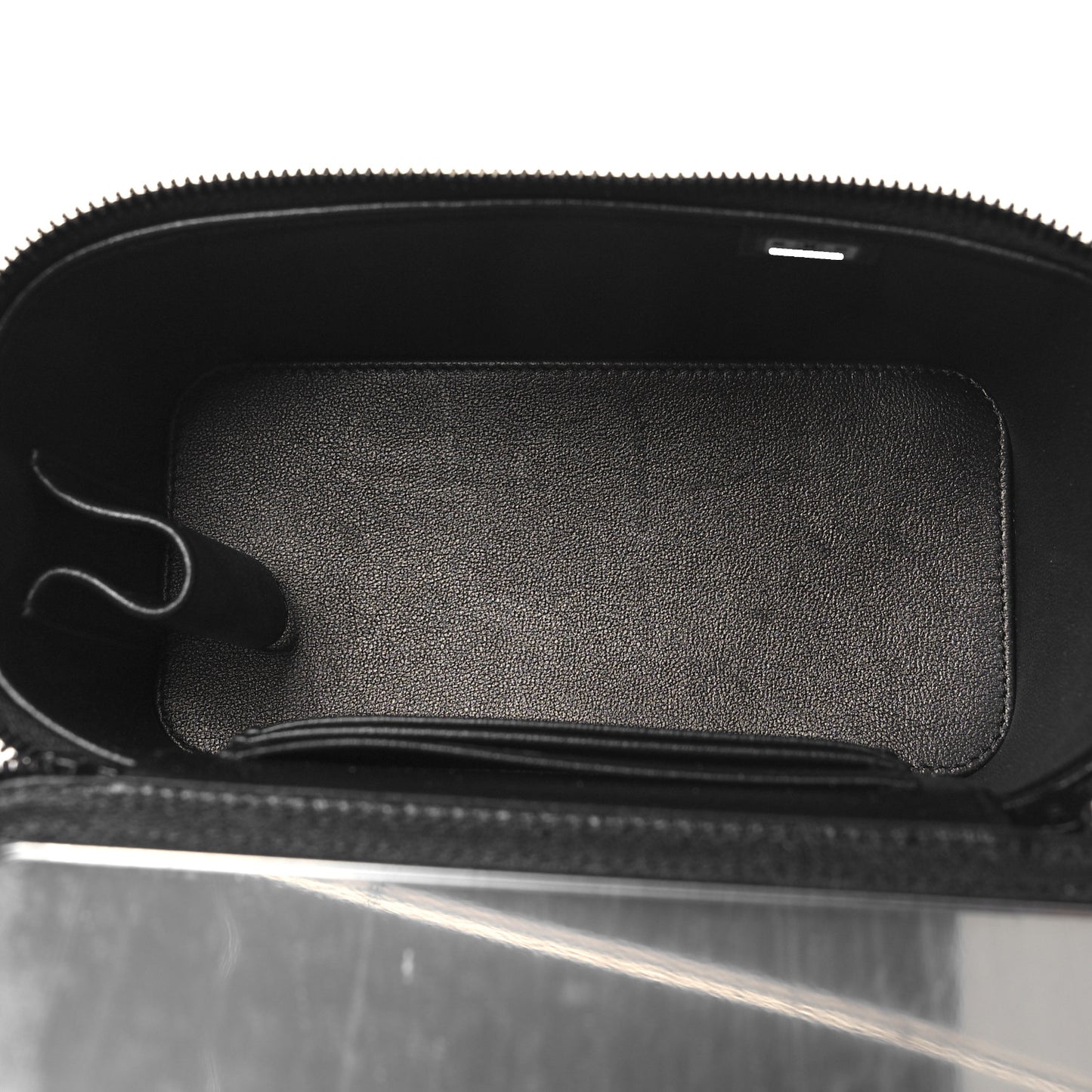 Lambskin Quilted Small Top Handle Vanity Case With Chain So Black