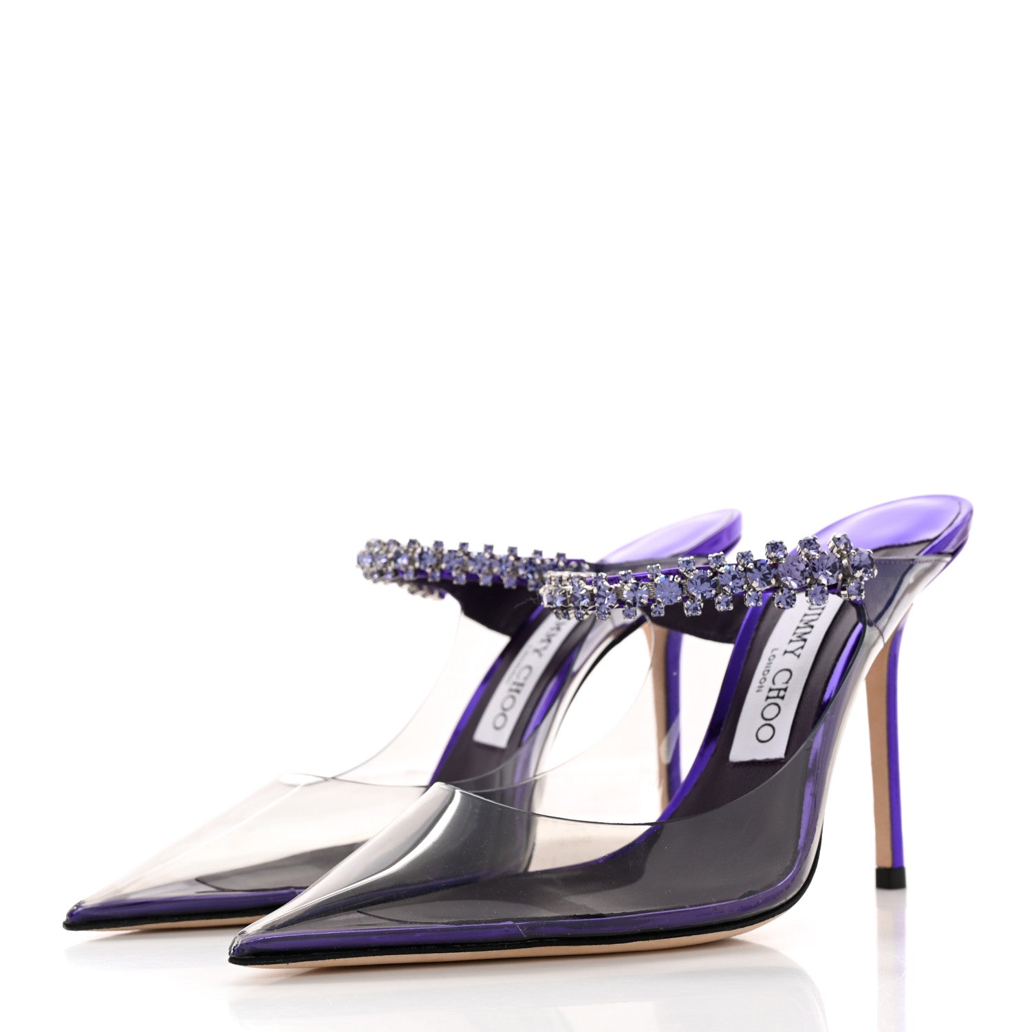 Jimmy Choo Plexi Crystal Bing 100 Pumps 38 Cassis 3 of 10