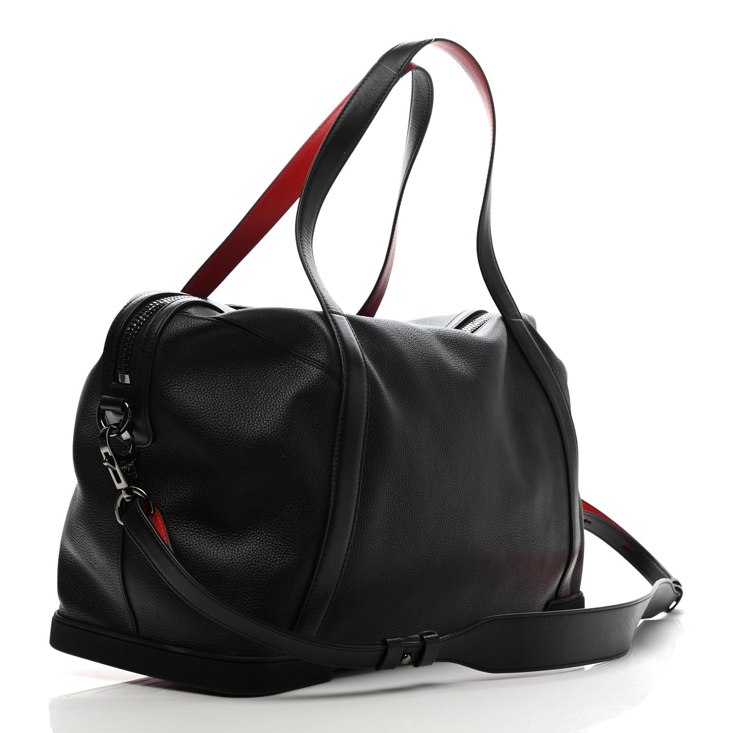 Studded Denim Calfskin Duffle Black