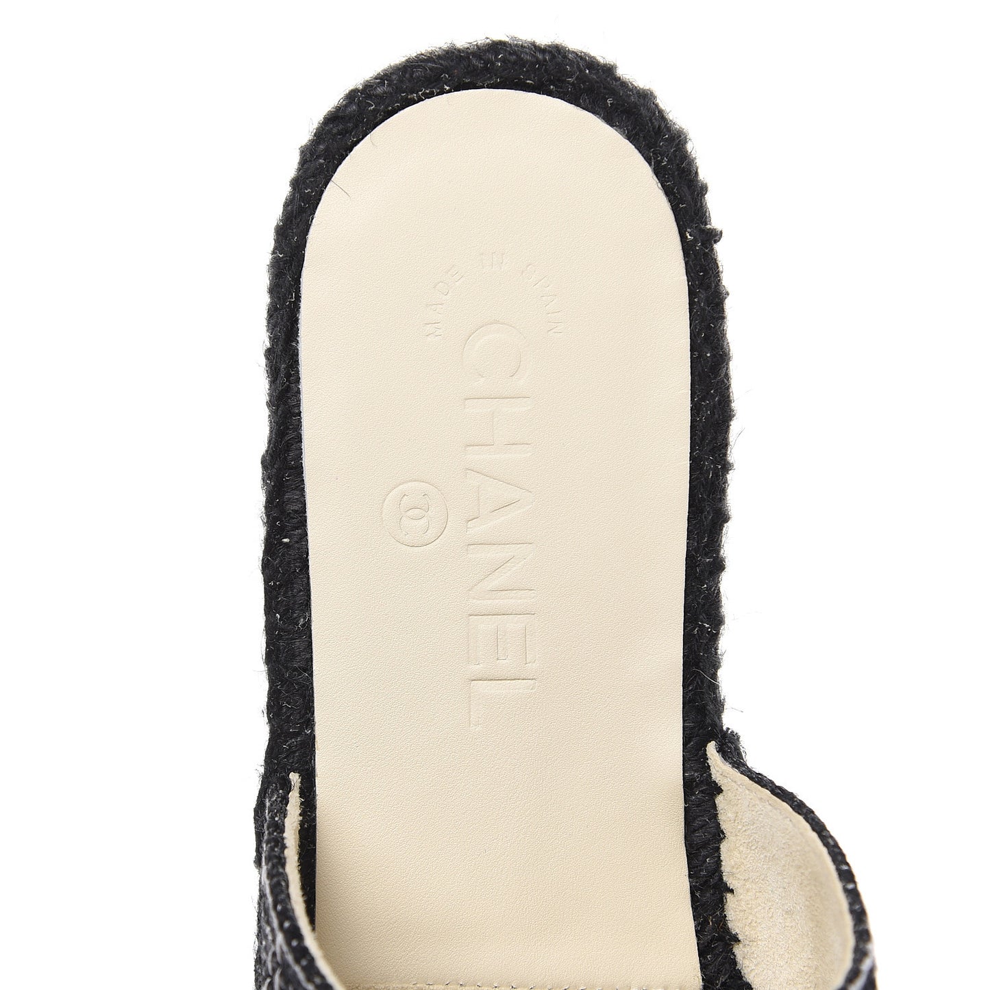 Tweed CC Slip On Espadrilles 39 Black Silver