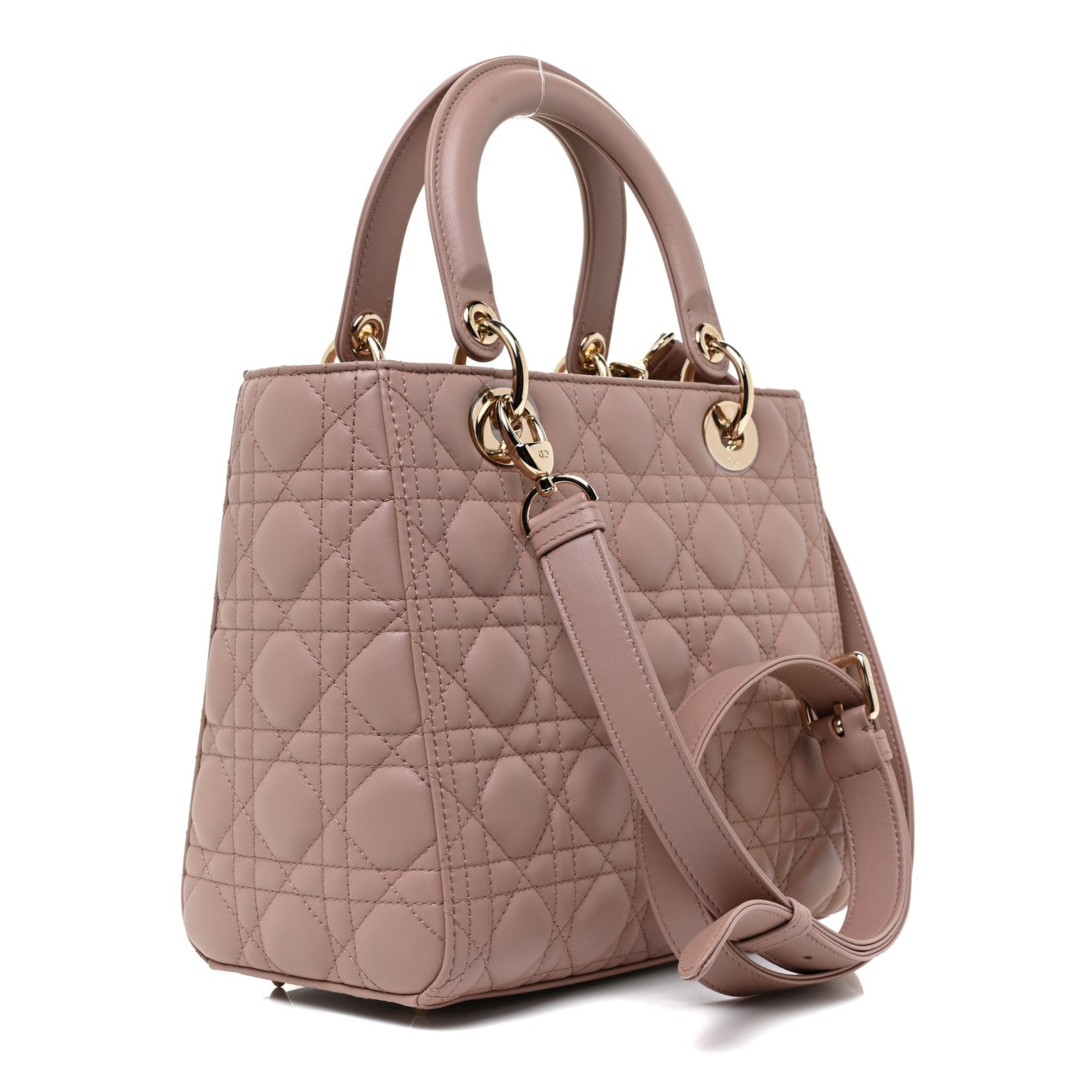 Christian Dior Lambskin Cannage Medium Lady Dior Bois de Rose 3 of 9
