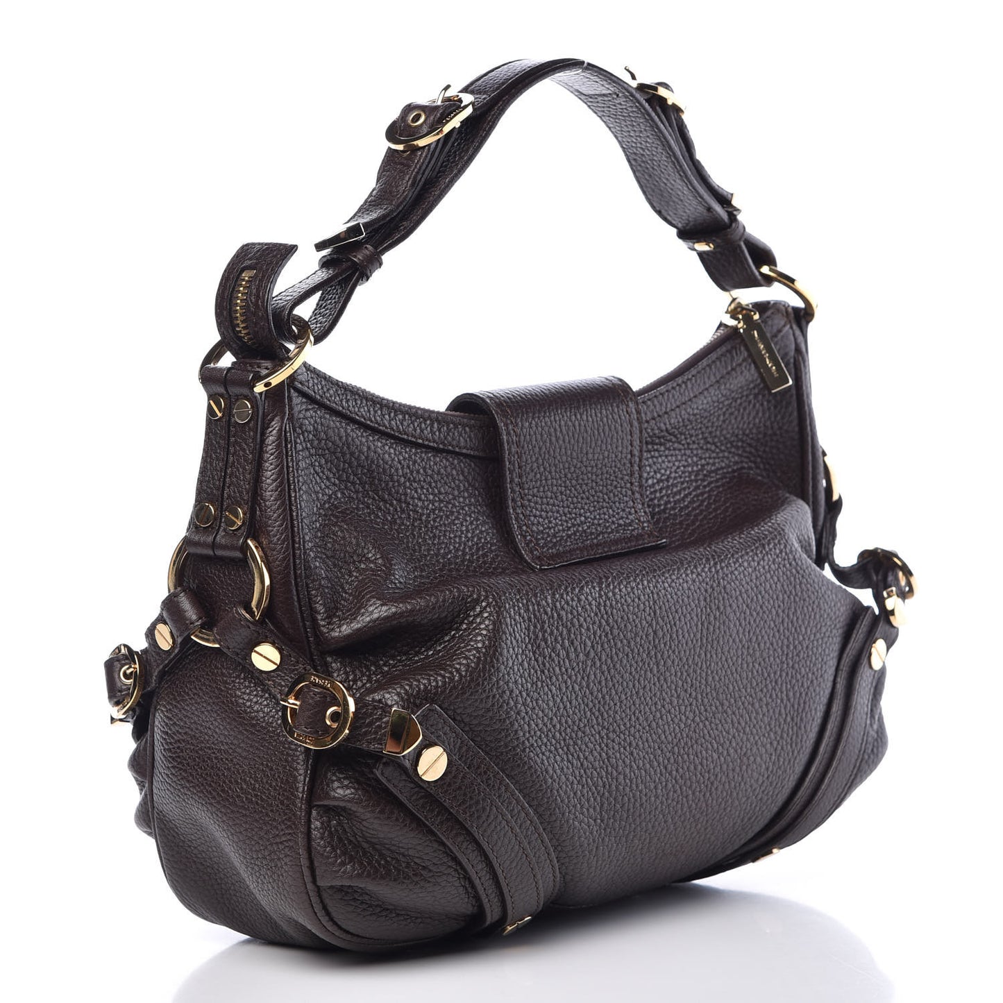 Calfskin Shoulder Bag Brown