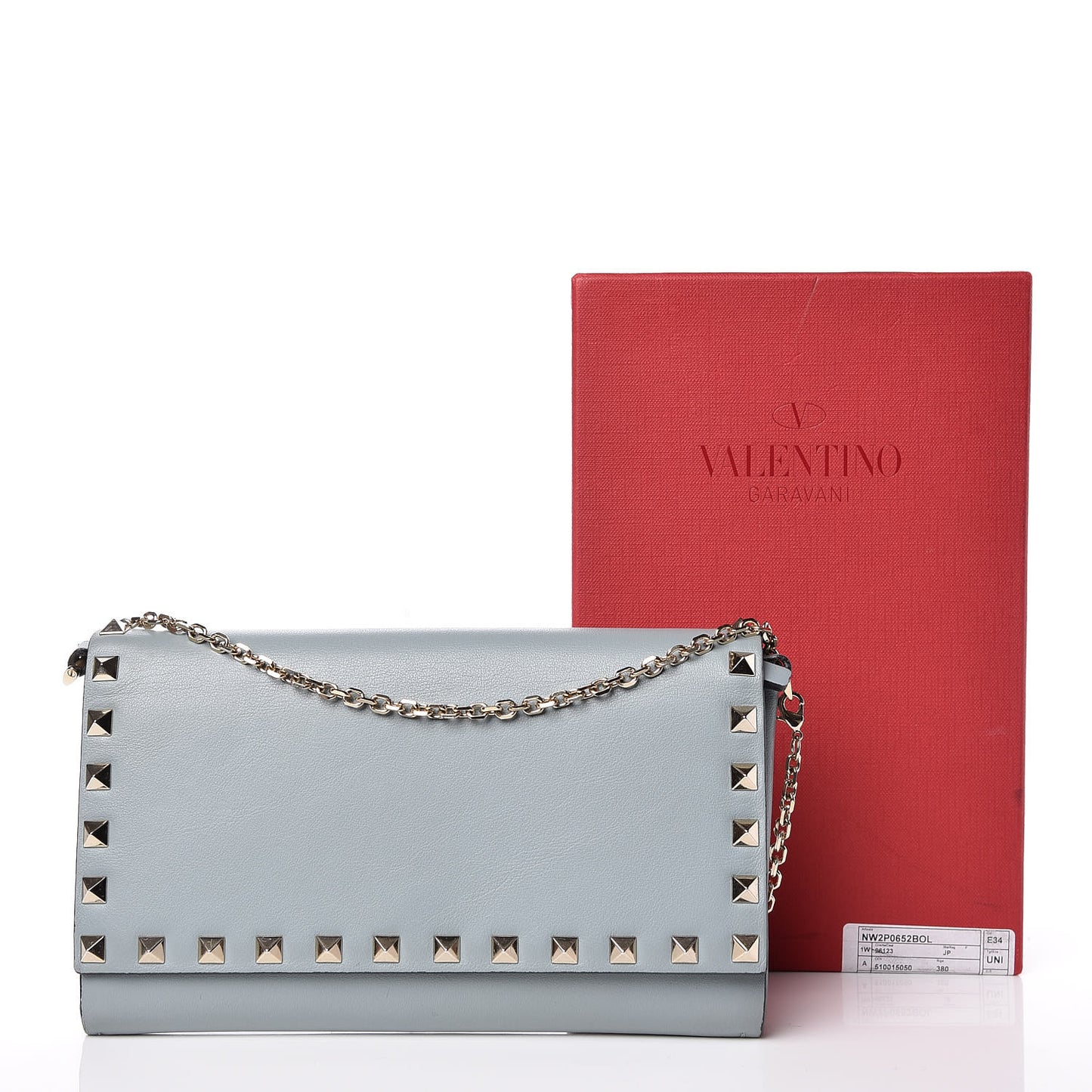 Vitello Small Rockstud Flap Wallet on Chain Nube