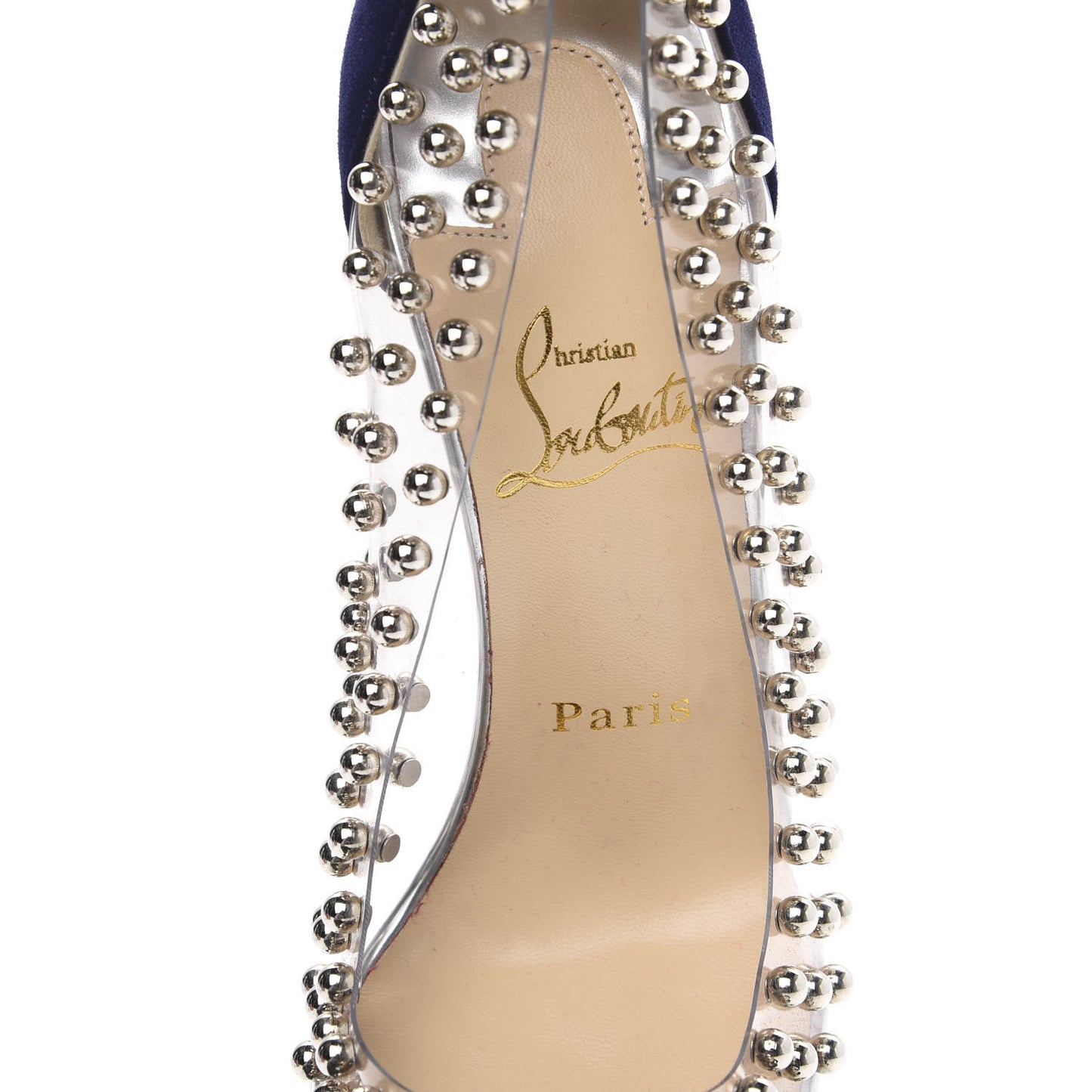 Suede Patent Studded Bille et Boule 100 Pumps 38 Navy