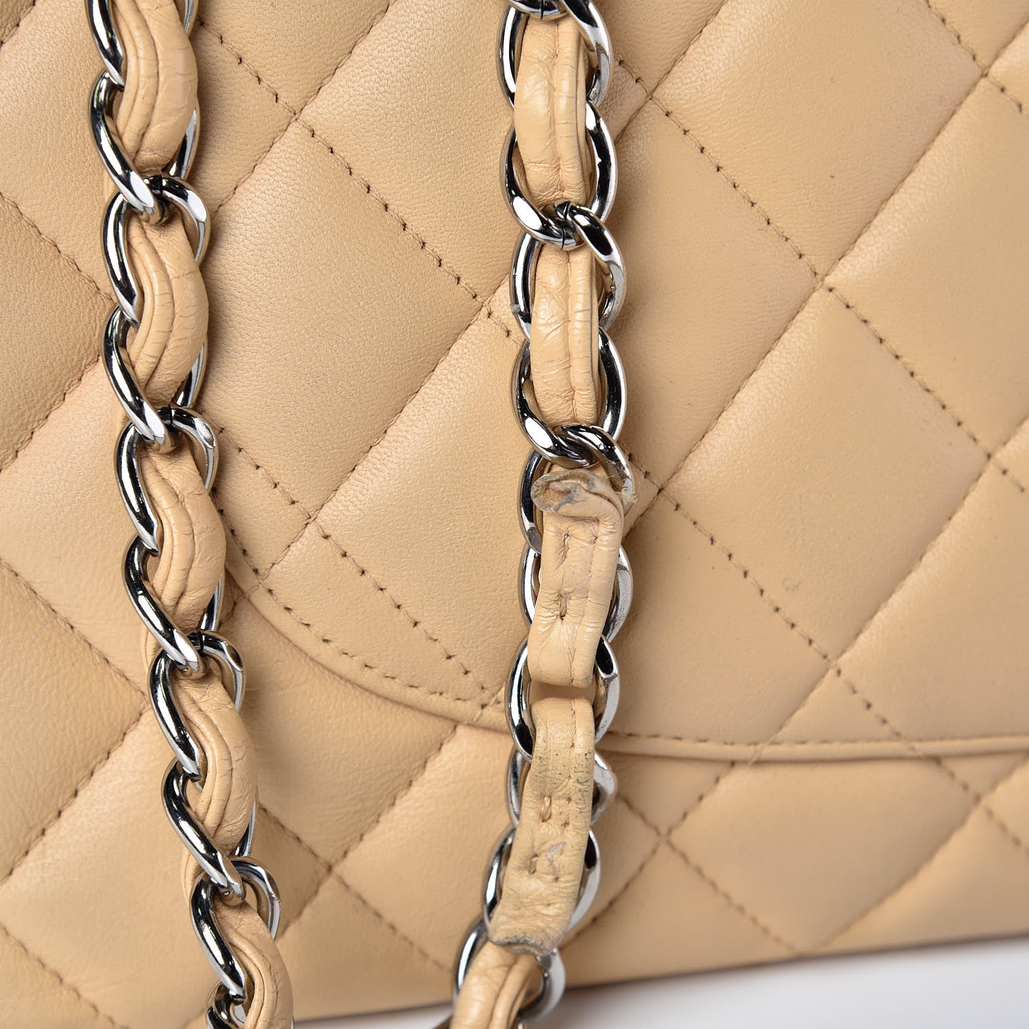 Chanel Lambskin Quilted Jumbo Single Flap Beige Clair 14 of 18
