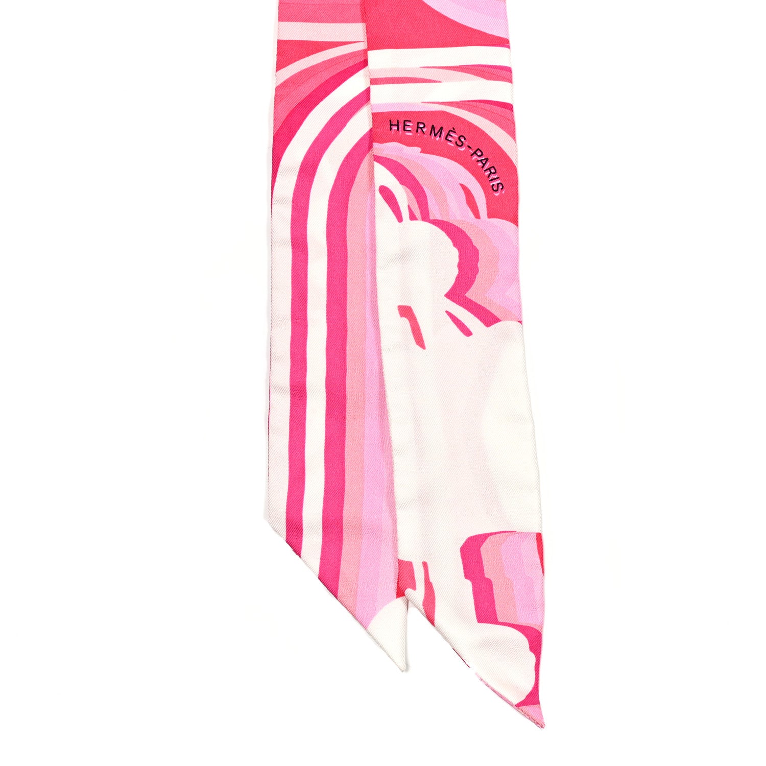 Hermes Silk Brides de Gala Shadow Twilly Rose White Fuchsia 2 of 4