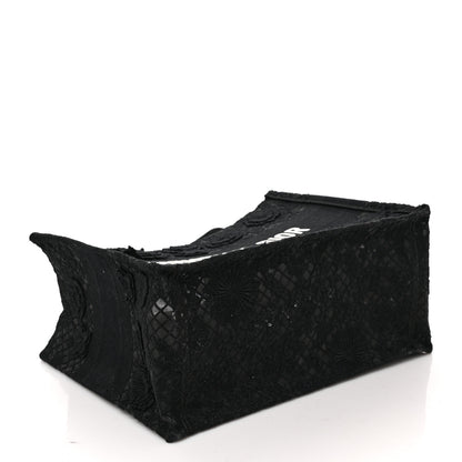 Christian Dior Embroidered 3D Macrame D-Lace Butterfly Medium Book Tote Black Multicolor 4 of 9