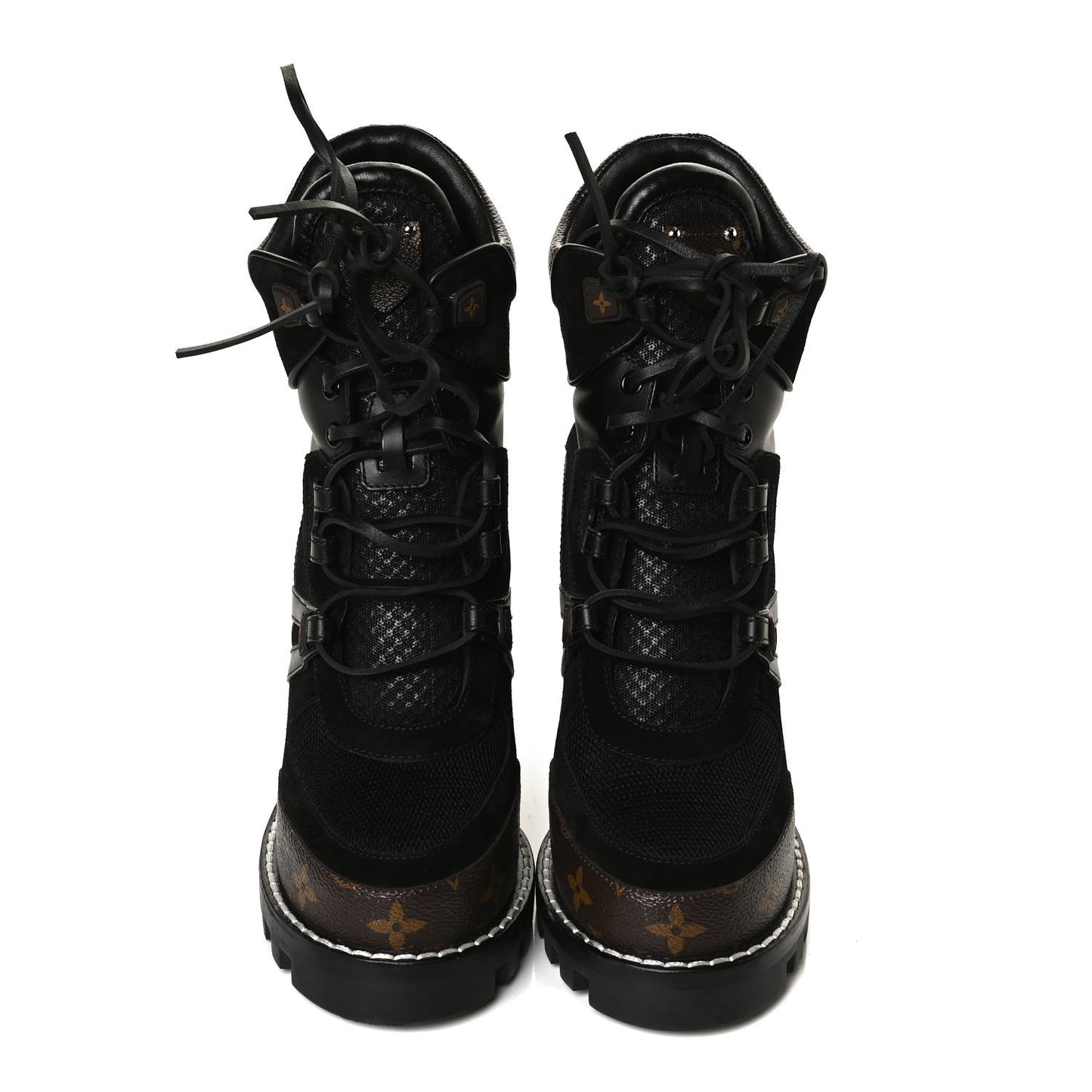 Suede Calfskin Monogram Star Trail Ankle Boots 40 Black