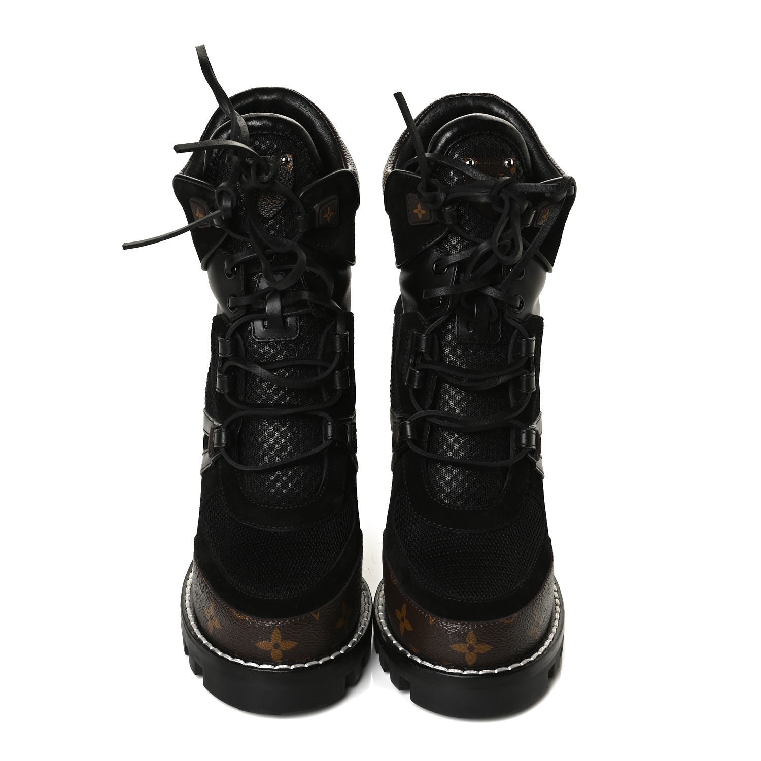 Louis Vuitton Suede Calfskin Monogram Star Trail Ankle Boots 40 Black 5 of 9
