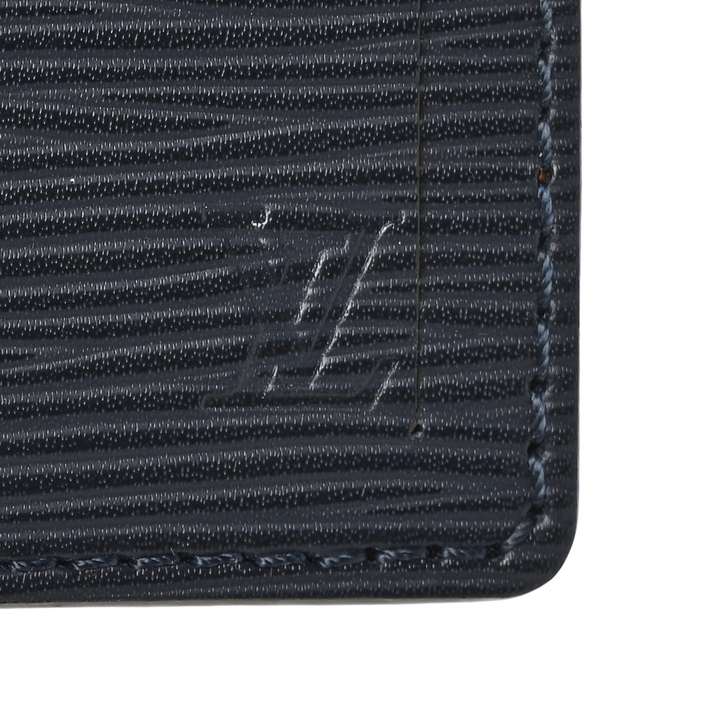 Monogram Epi Luggage Tag Navy Brown