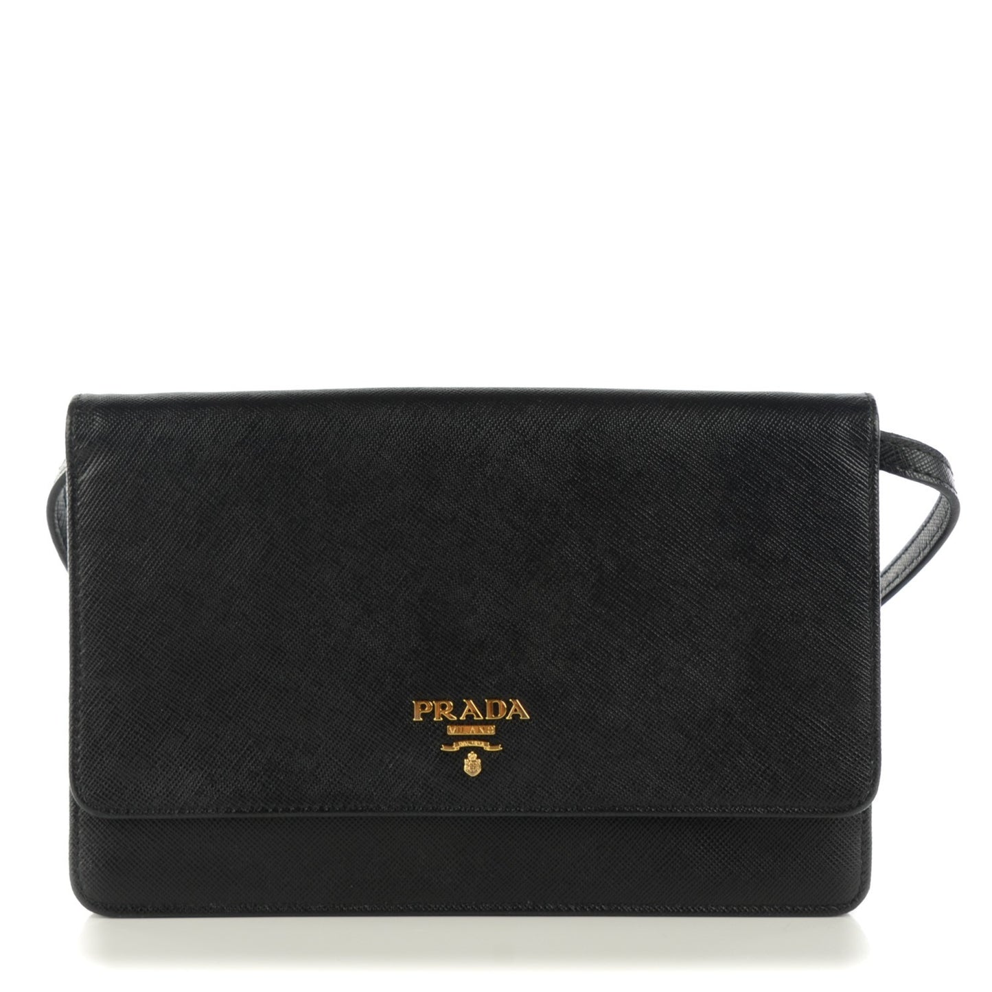 Saffiano Metal Flap Wallet Nero Black