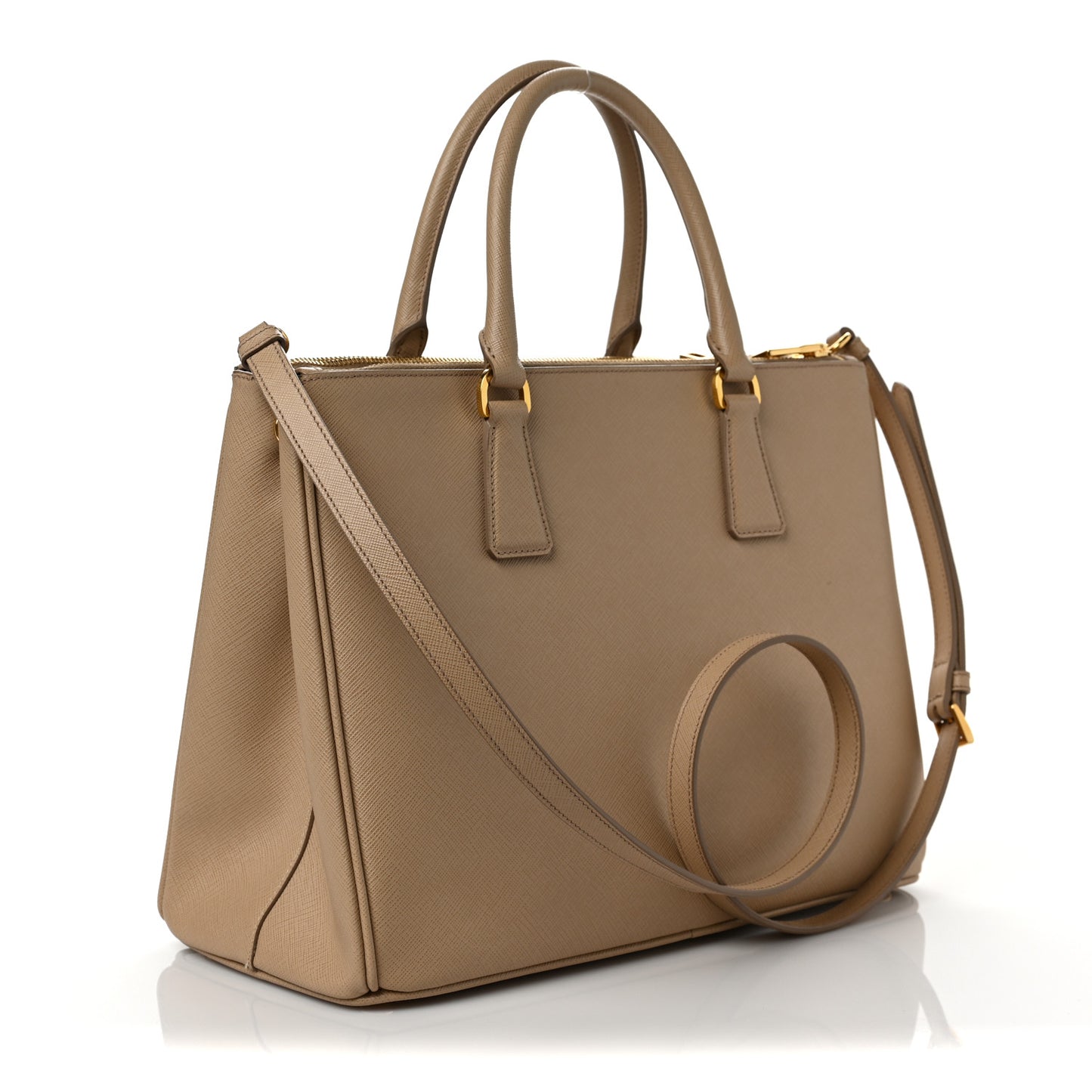 Saffiano Medium Galleria Double Zip Tote Sabbia