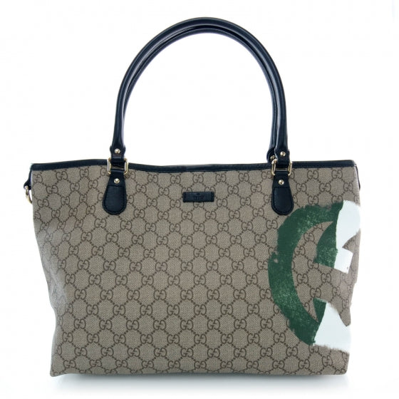 GG Plus Monogram Medium Italy Flag Unicef Tote Green