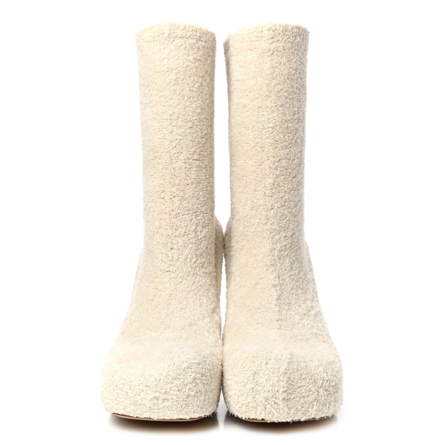 Bottega Veneta Spongy Knit The Bold Mid Calf Boots 39 Wax 2 of 8