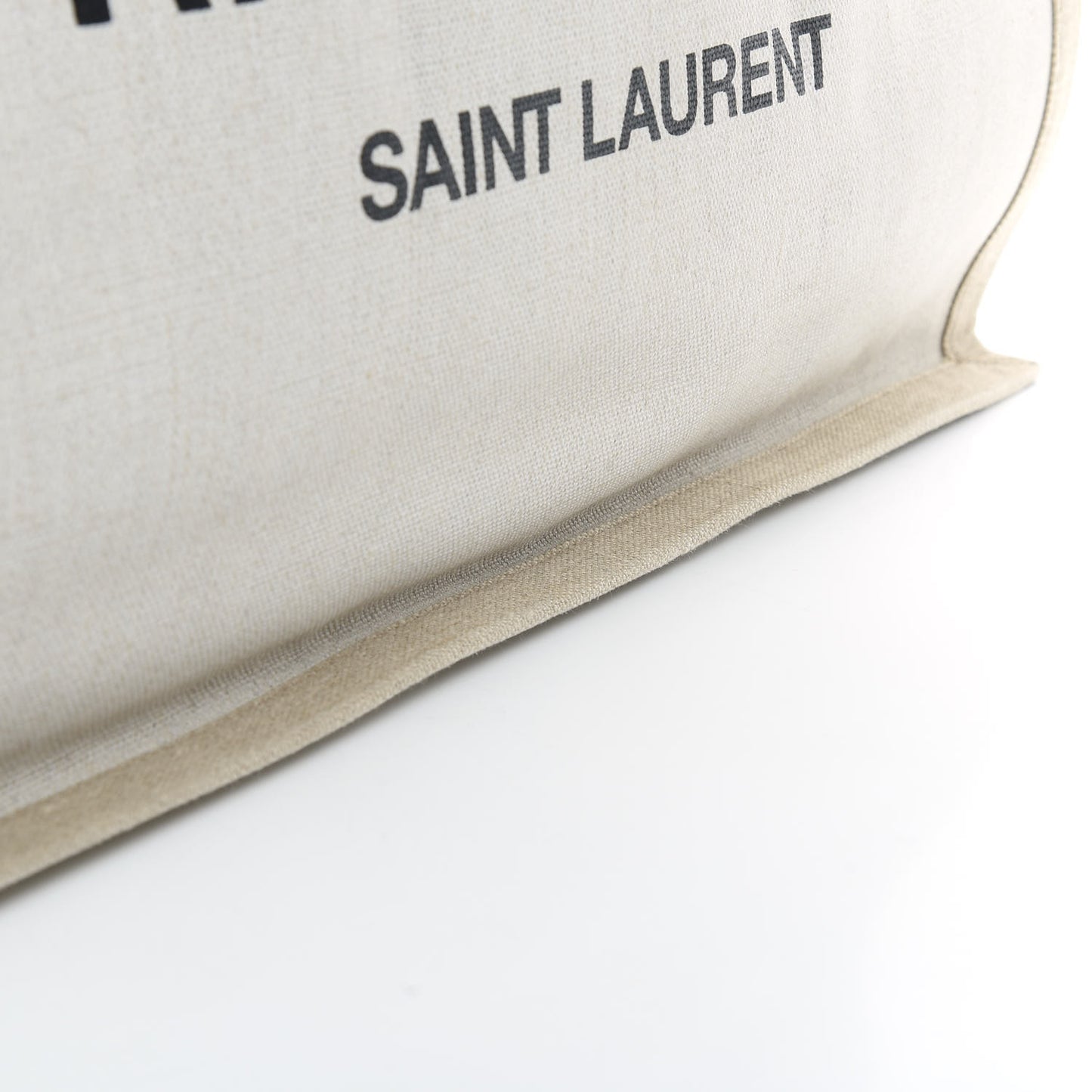 Linen Calfskin Rive Gauche Tote Optic White