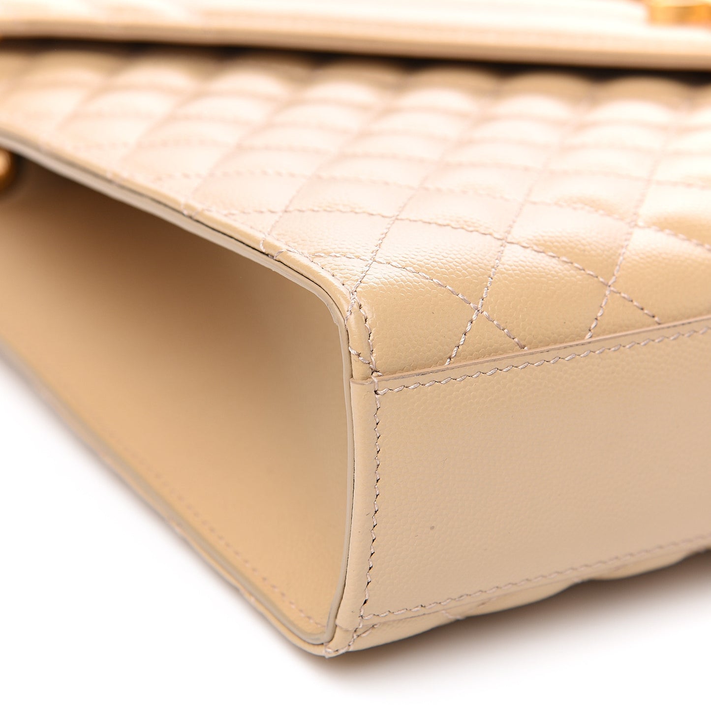 Grain De Poudre Mixed Matelasse Large Triquilt Monogram Satchel Nude Powder