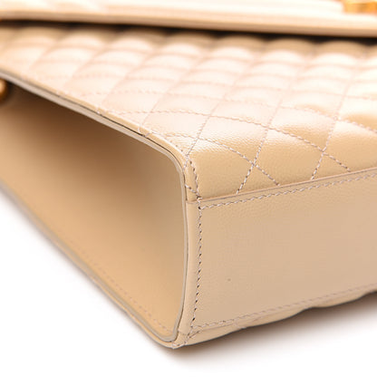 Saint Laurent Grain De Poudre Mixed Matelasse Large Triquilt Monogram Satchel Nude Powder 7 of 10