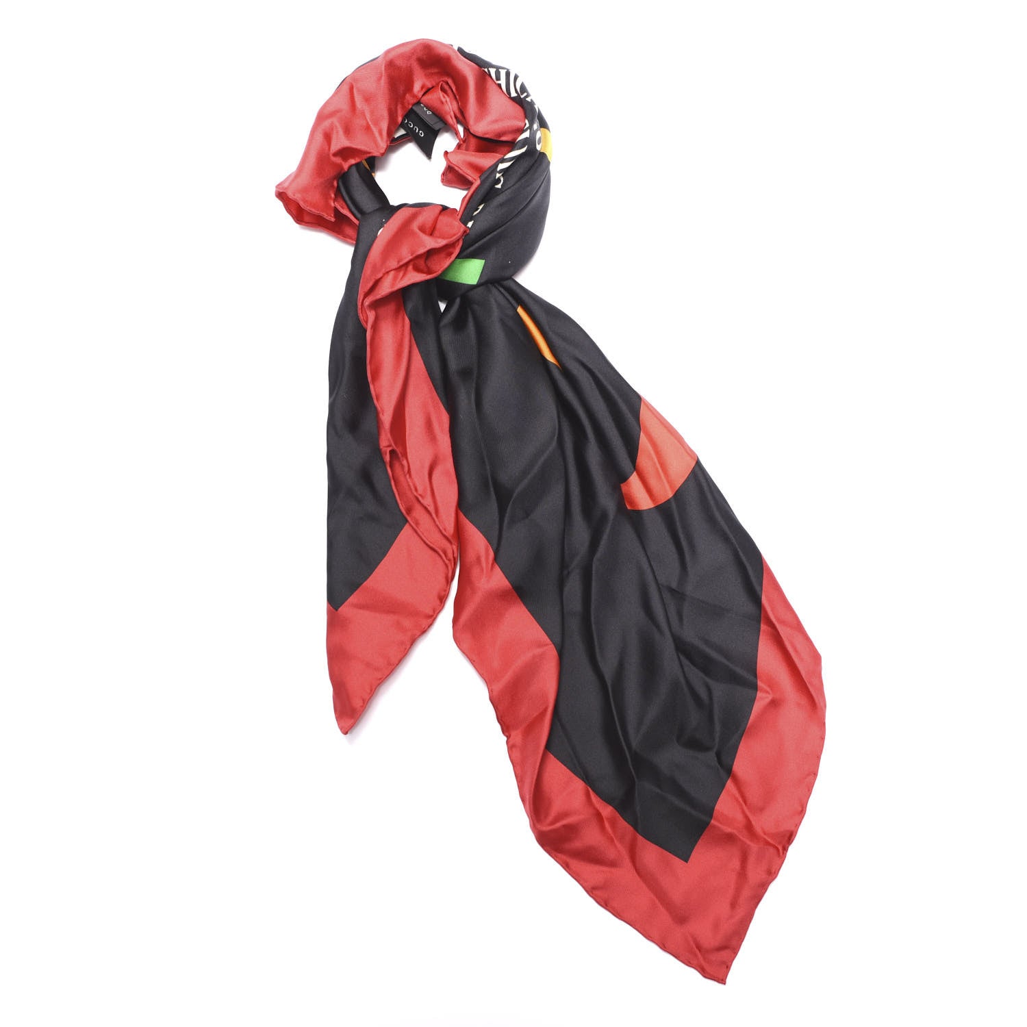 Gucci Silk Gucci Multiworld Square Scarf Black Multicolor 2 of 5