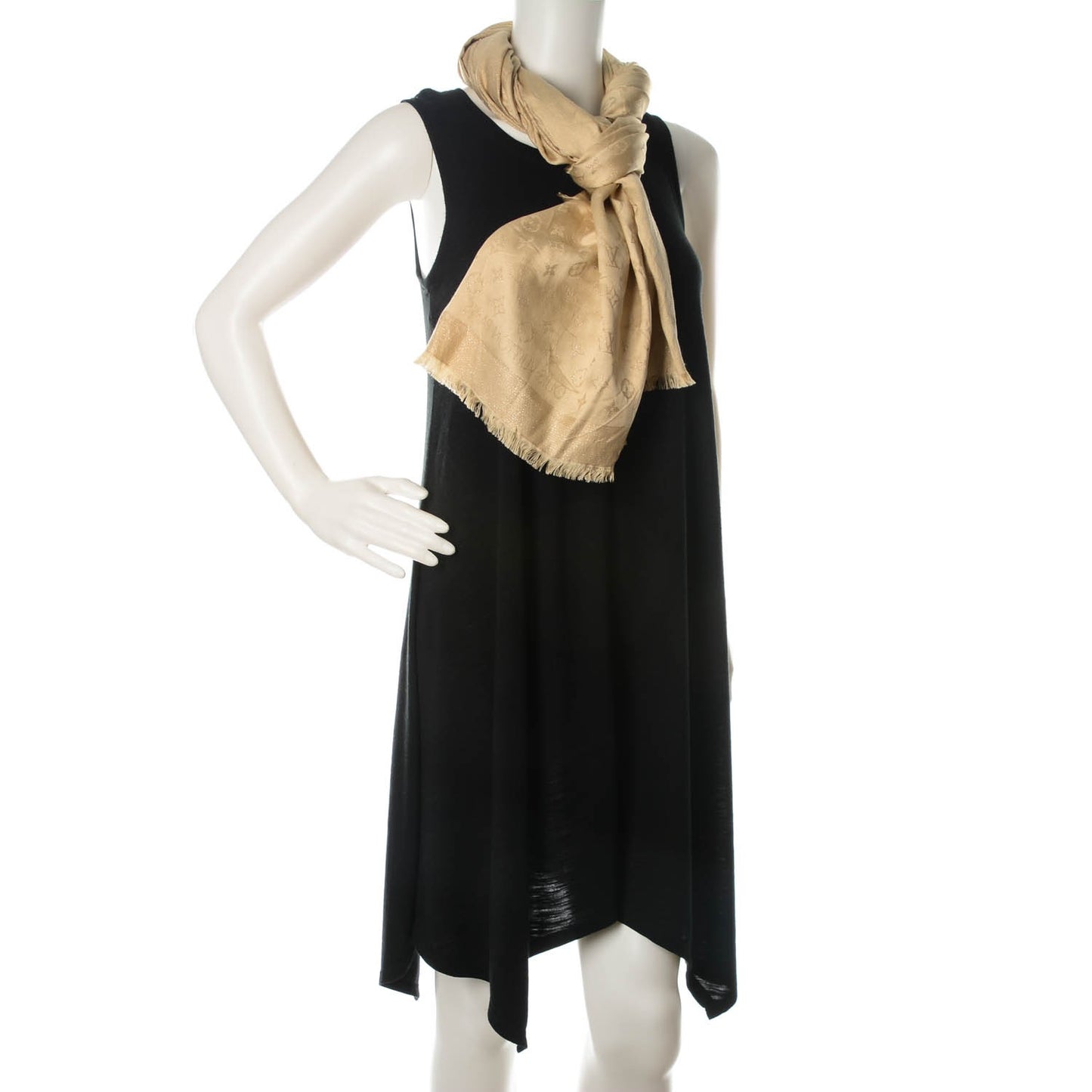 Silk Monogram Shimmer Stole Gold