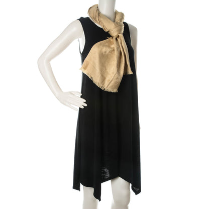 Louis Vuitton Silk Monogram Shimmer Stole Gold 2 of 5