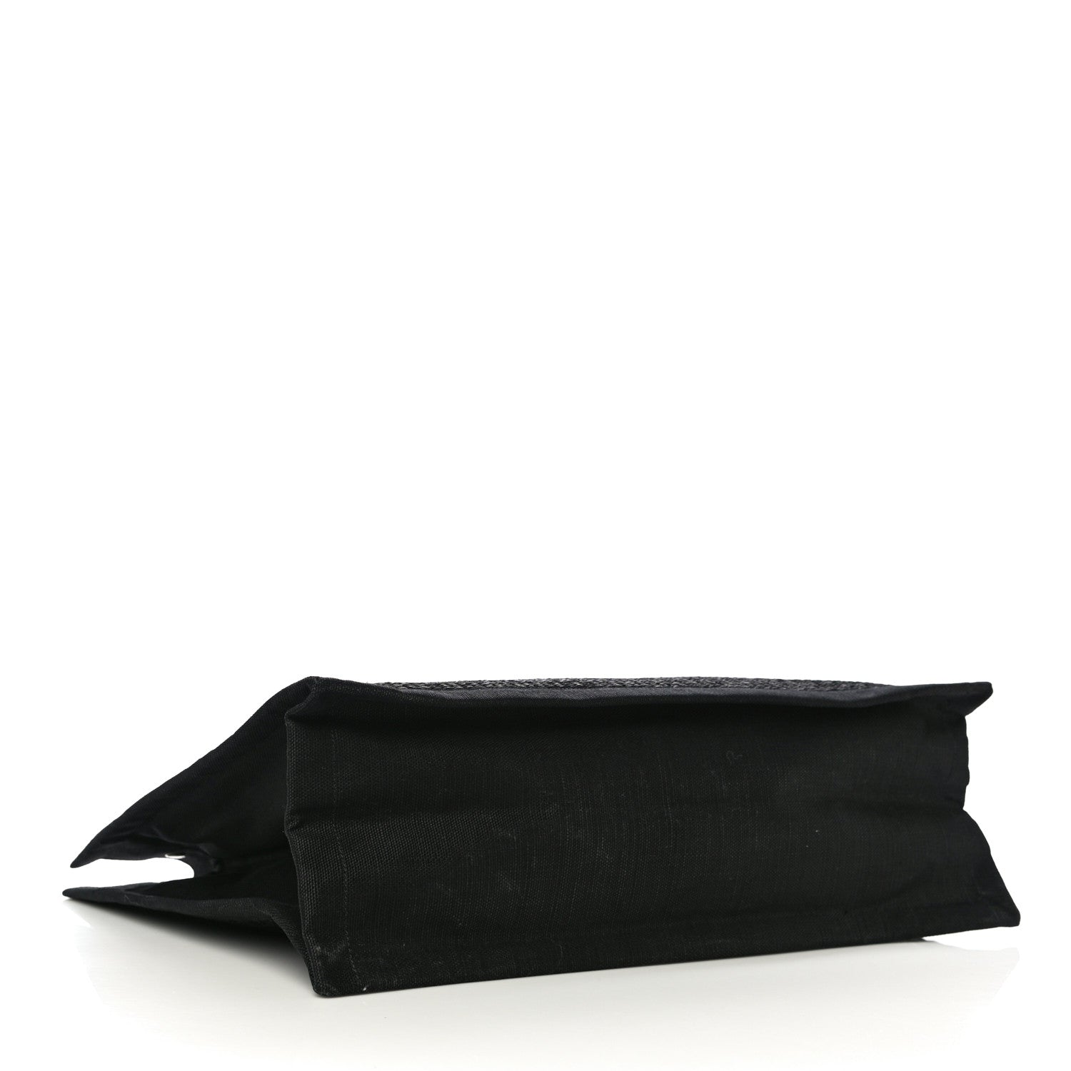 Saint Laurent Raffia Linen Calfskin Rive Gauche Tote Black 3 of 9