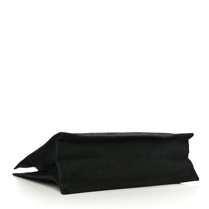 Saint Laurent Raffia Linen Calfskin Rive Gauche Tote Black 3 of 9