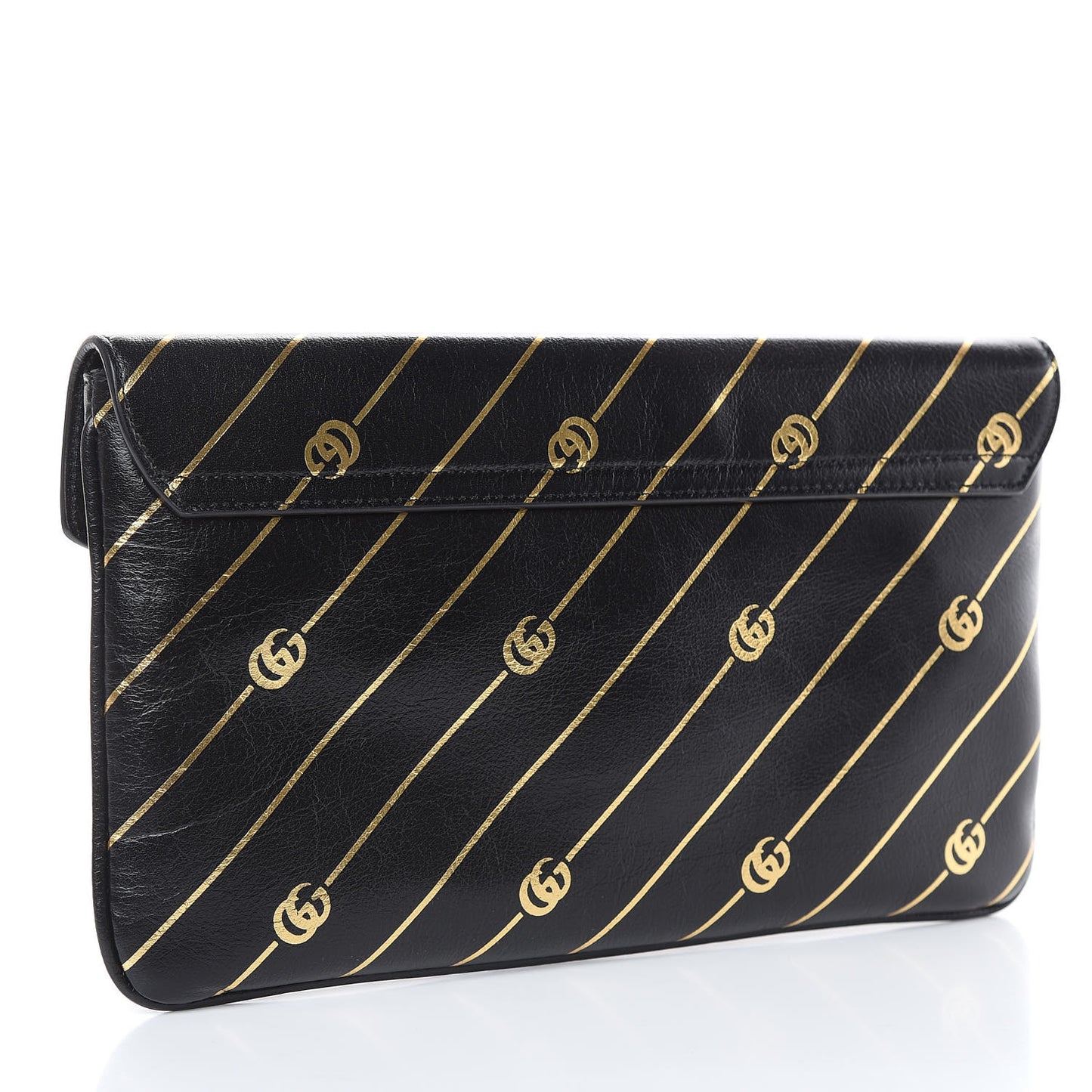 Calfskin Broadway GG Archive-P Envelope Clutch Black