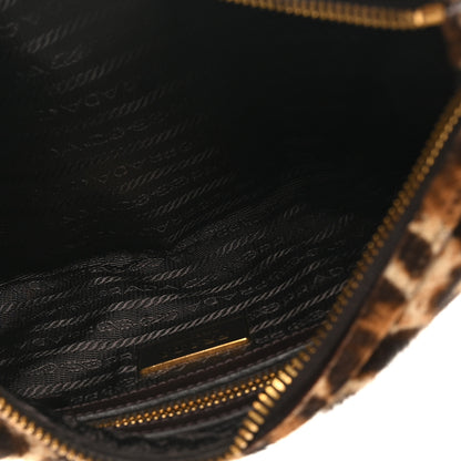 Prada Calf Hair Leopard Print Shoulder Bag Avorio 5 of 9