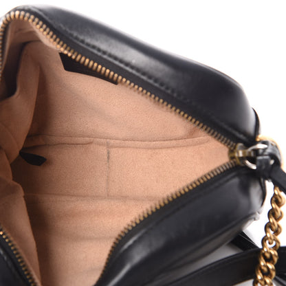 Gucci Calfskin Matelasse Mini GG Marmont Chain Shoulder Bag Black 5 of 10