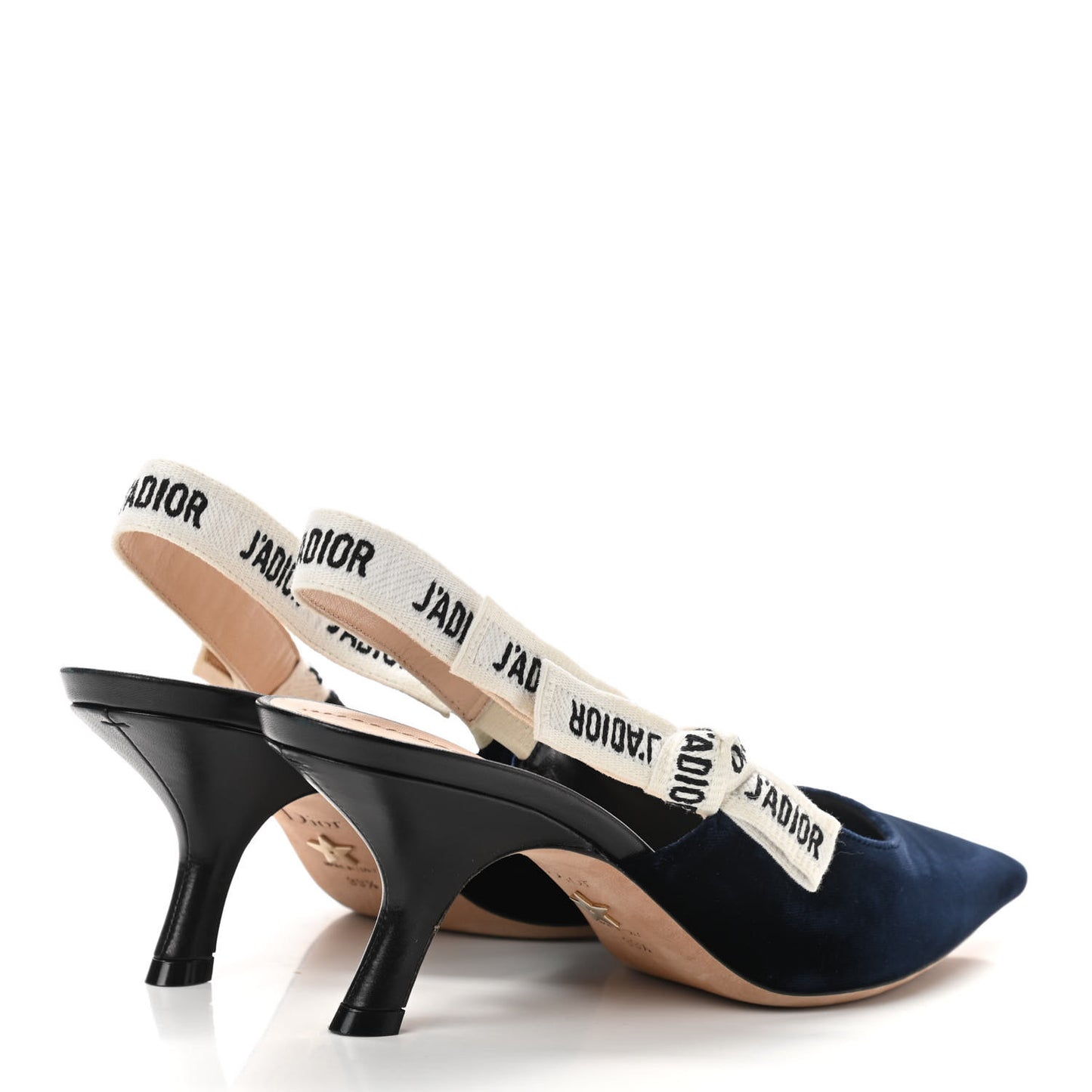 Velvet Ribbon J'Adoir Slingback 65mm Pumps 39.5 Deep Blue