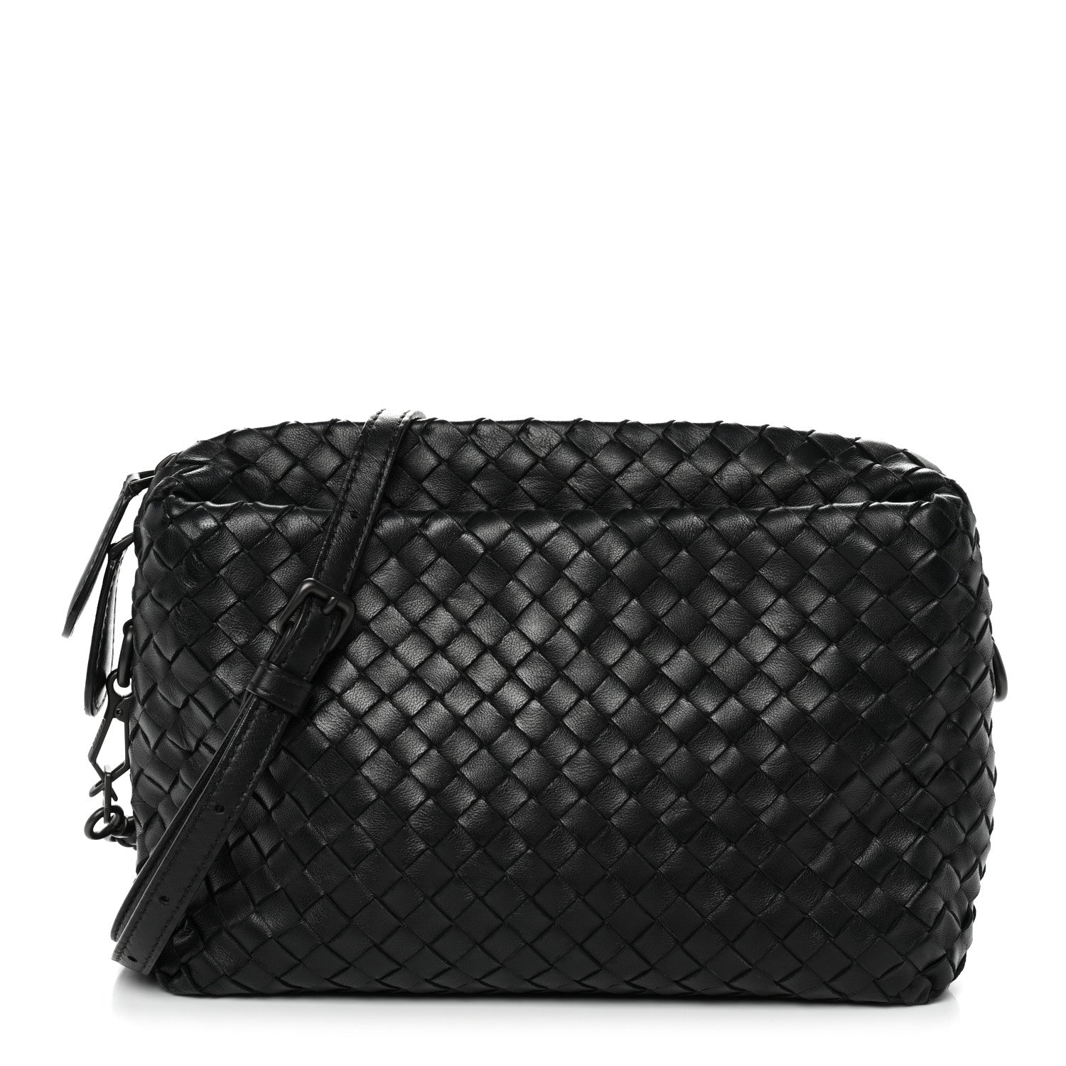 Bottega Veneta Nappa Intrecciato Crossbody Messenger Black 1 of 13