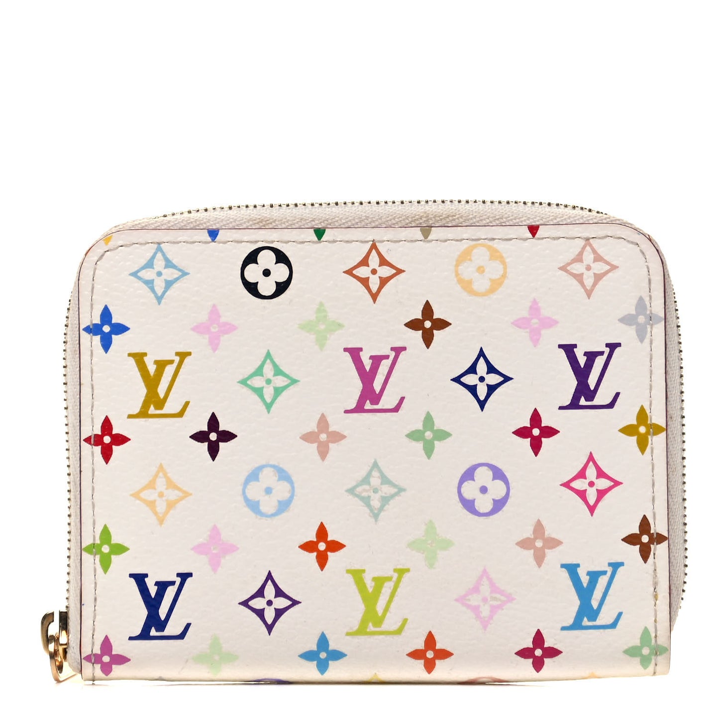 Monogram Multicolor Zippy Coin Purse Wallet White