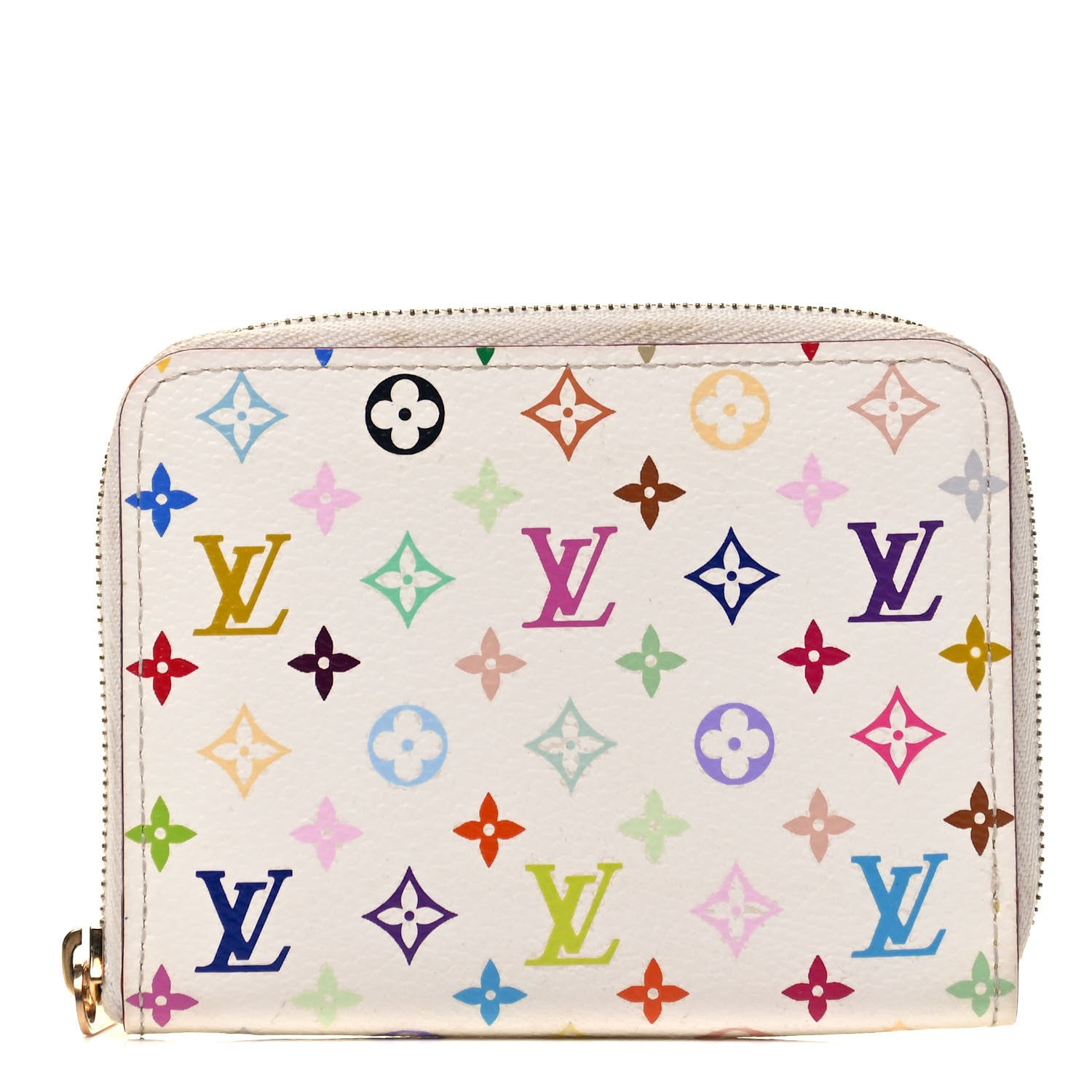 Louis Vuitton Monogram Multicolor Zippy Coin Purse Wallet White 1 of 7