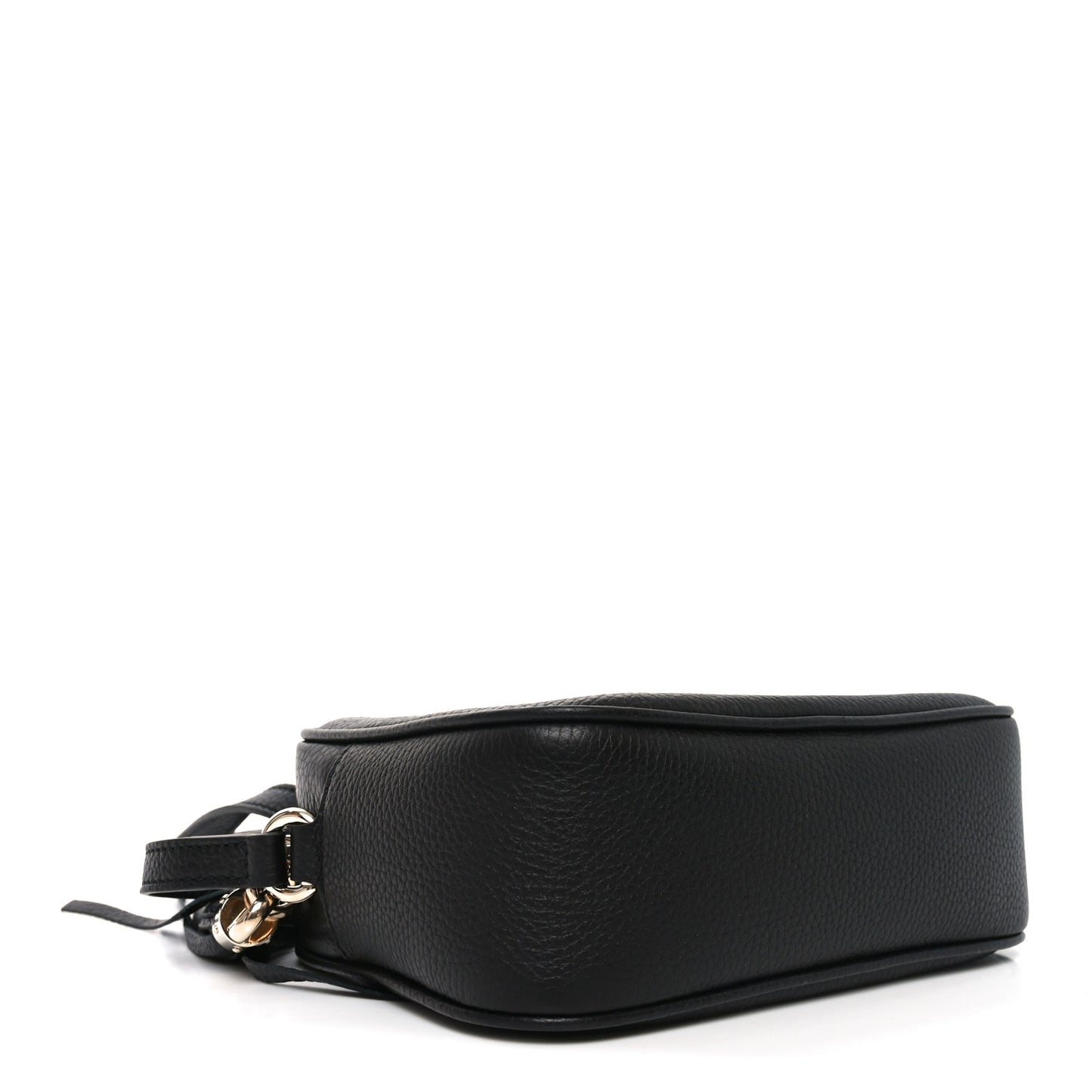 Pebbled Calfskin Small Soho Disco Bag Black